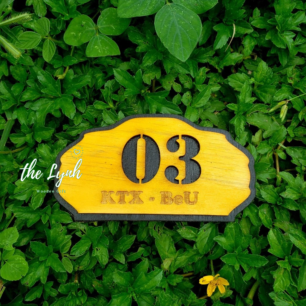 Bảng, biển số phòng khách sạn gỗ - FREE LOGO THEO YÊU CẦU