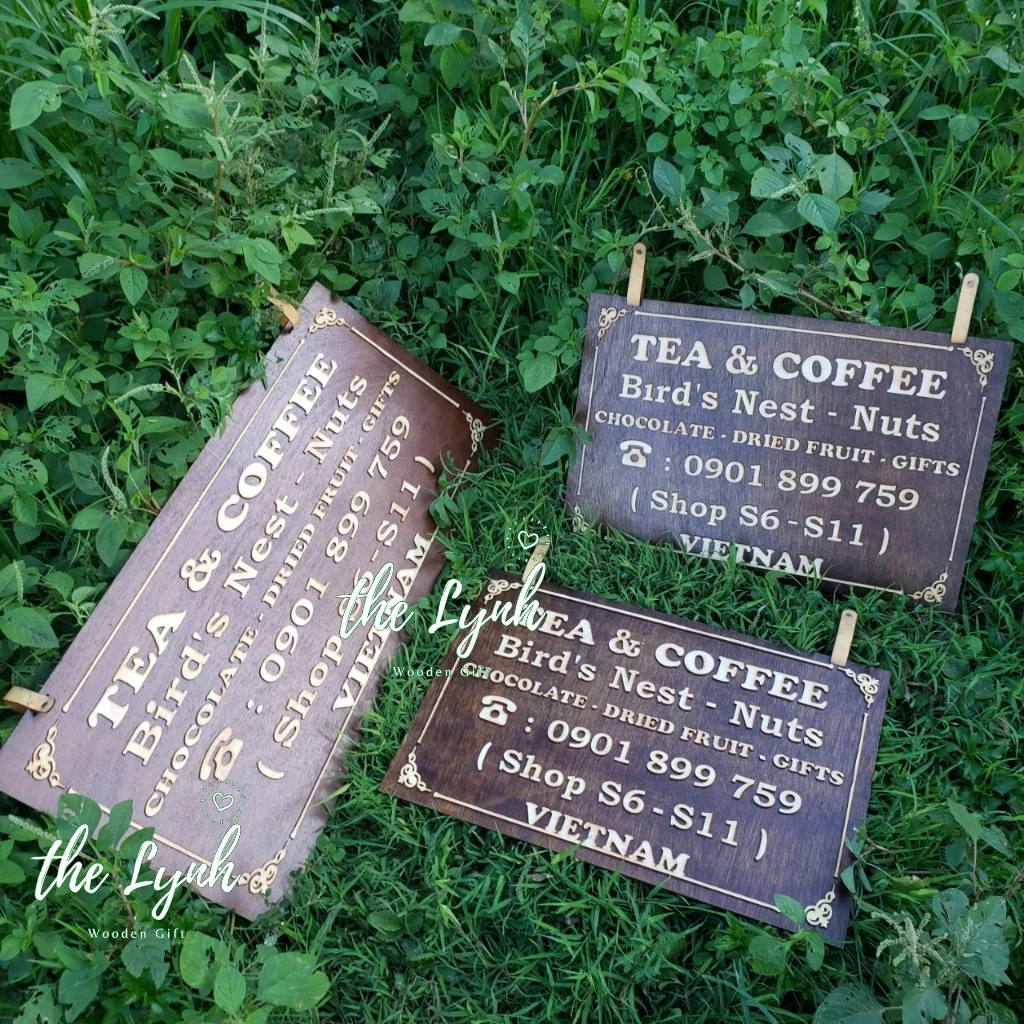 Bảng hiệu gỗ theo yêu cầu Plywood Quán Cafe,Nhà Hàng in UV,Laser....- Free Logo Theo Yêu Cầu