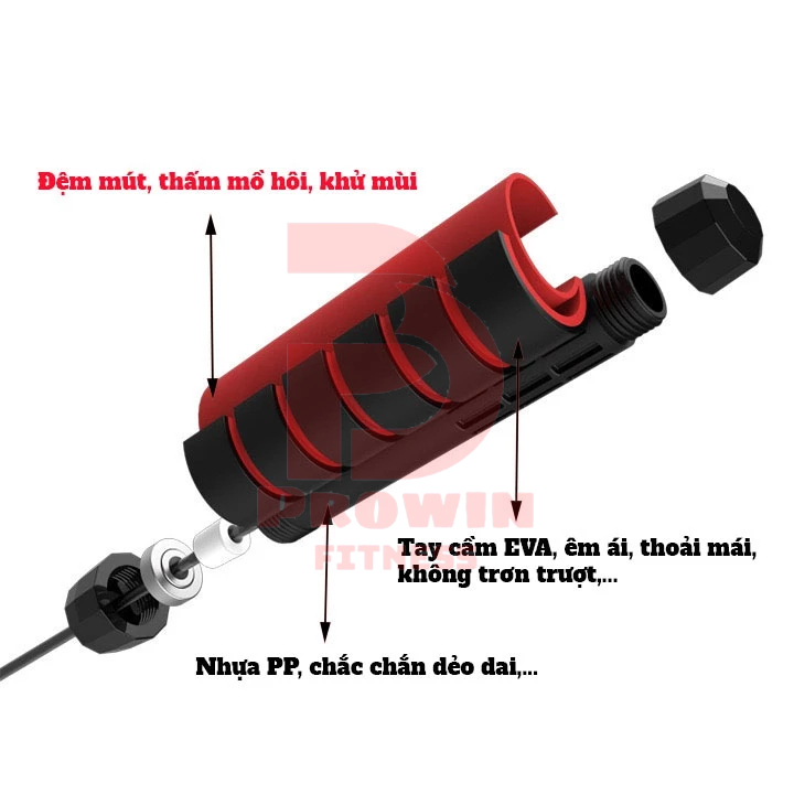 Ảnh Dây nhảy lõi thép có tạ Prowin Fitness thế dục thể thao 2
