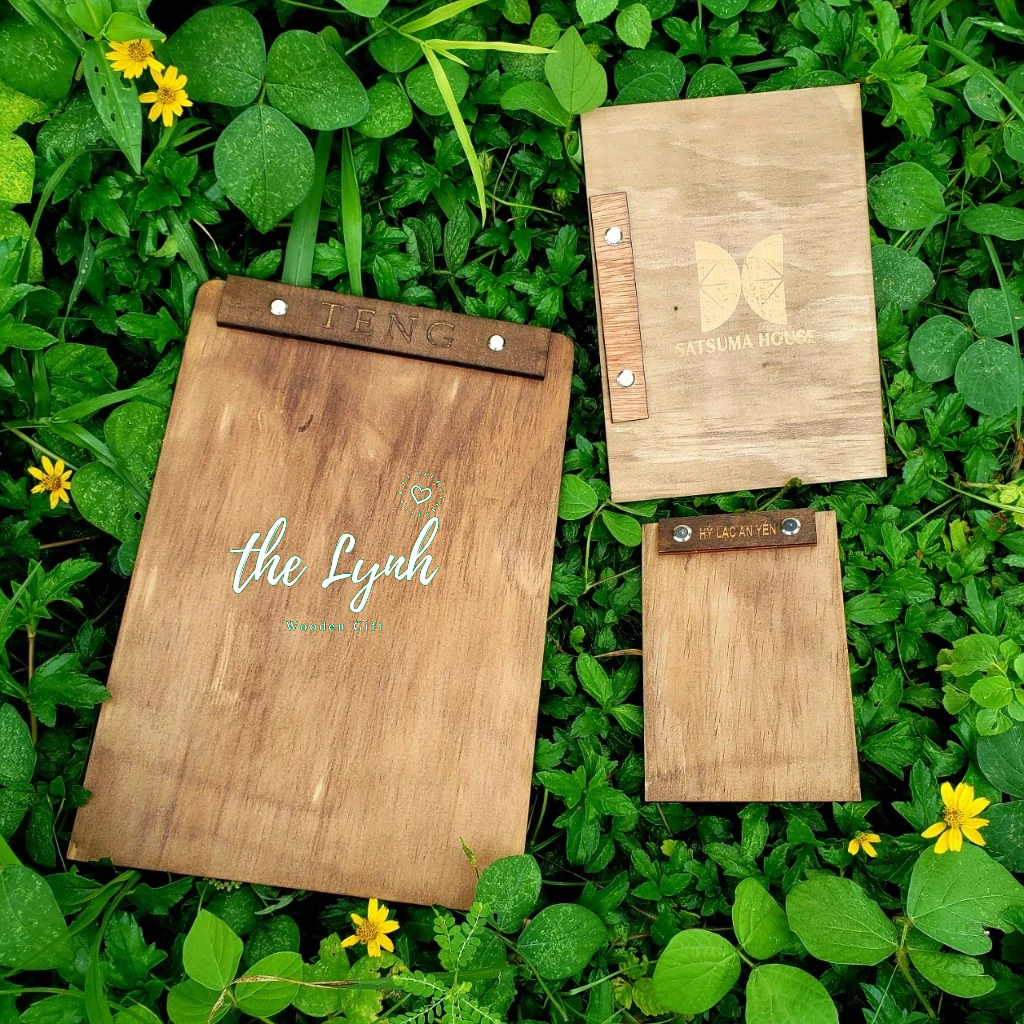 Menu gỗ các size  - Miễn phí Khắc LOGO Quán cafe, Nhà hàng