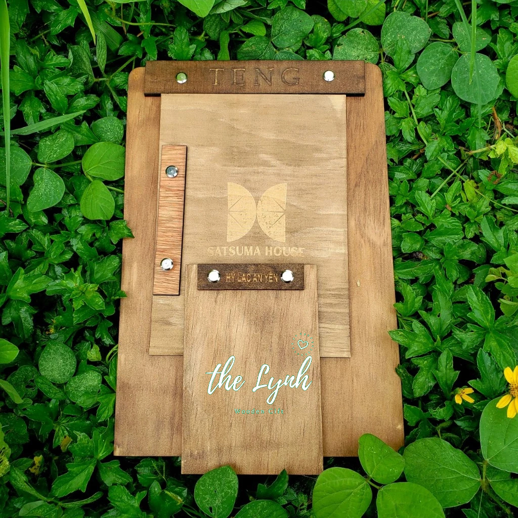 Menu gỗ các size  - Miễn phí Khắc LOGO Quán cafe, Nhà hàng