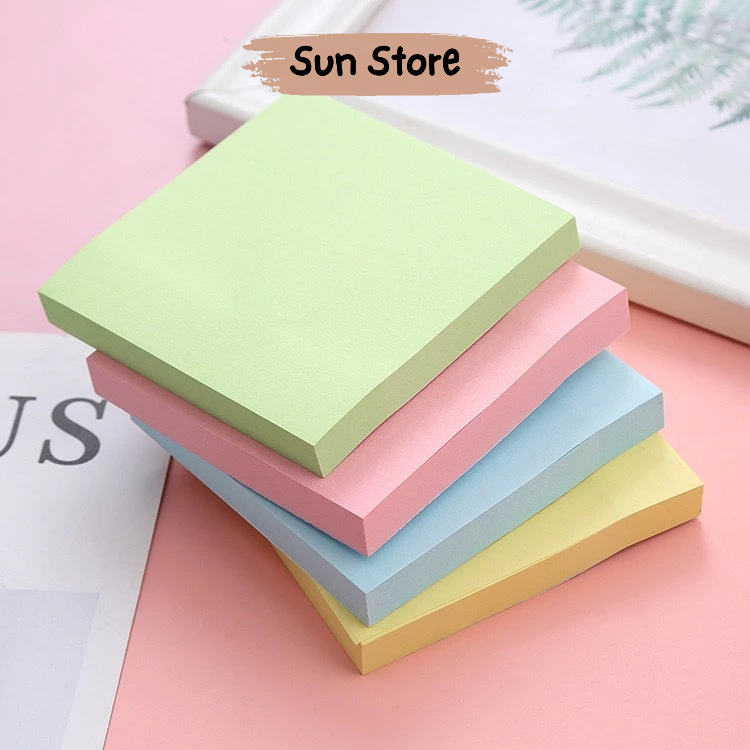 Set 100 Giấy Note Ghi Chú 76x76mm Giấy Nhớ Hình Vuông Nhiều Màu Loại ...