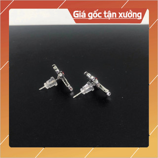 Bông tai unisex Chrome heart cross đá trắng mạ 925(1 chiếc)