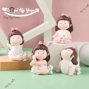 👧Đồ chơi quà tặng phụ kiện decor trang trí tượng mô hình em bé gái mập ú dễ thương EM GÁI TẬP YOGA👧