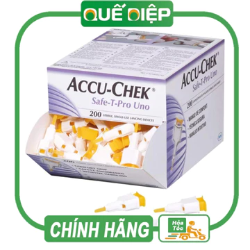 ACCU-CHEK SAFE-T-PRO UNO - Thiết bị lấy máu PROUNO không đau, kim cho máy thử đường huyết Accu chek, OneTouch, Contour
