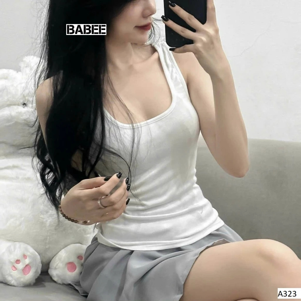 Áo Ba Lỗ Cổ U Nữ BABEE Dáng Ngắn Ôm Body 2 Dây Bản To Chất Thun Co Dãn Mềm Mại Mát Mẻ Phù Hợp Mùa Hè