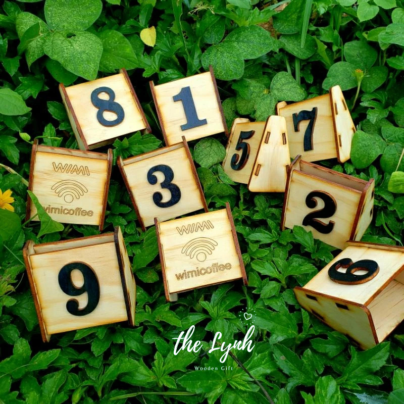 Thẻ bàn A gỗ quán cafe - FREE LOGO NỘI DUNG KHẮC TÊN QUÁN