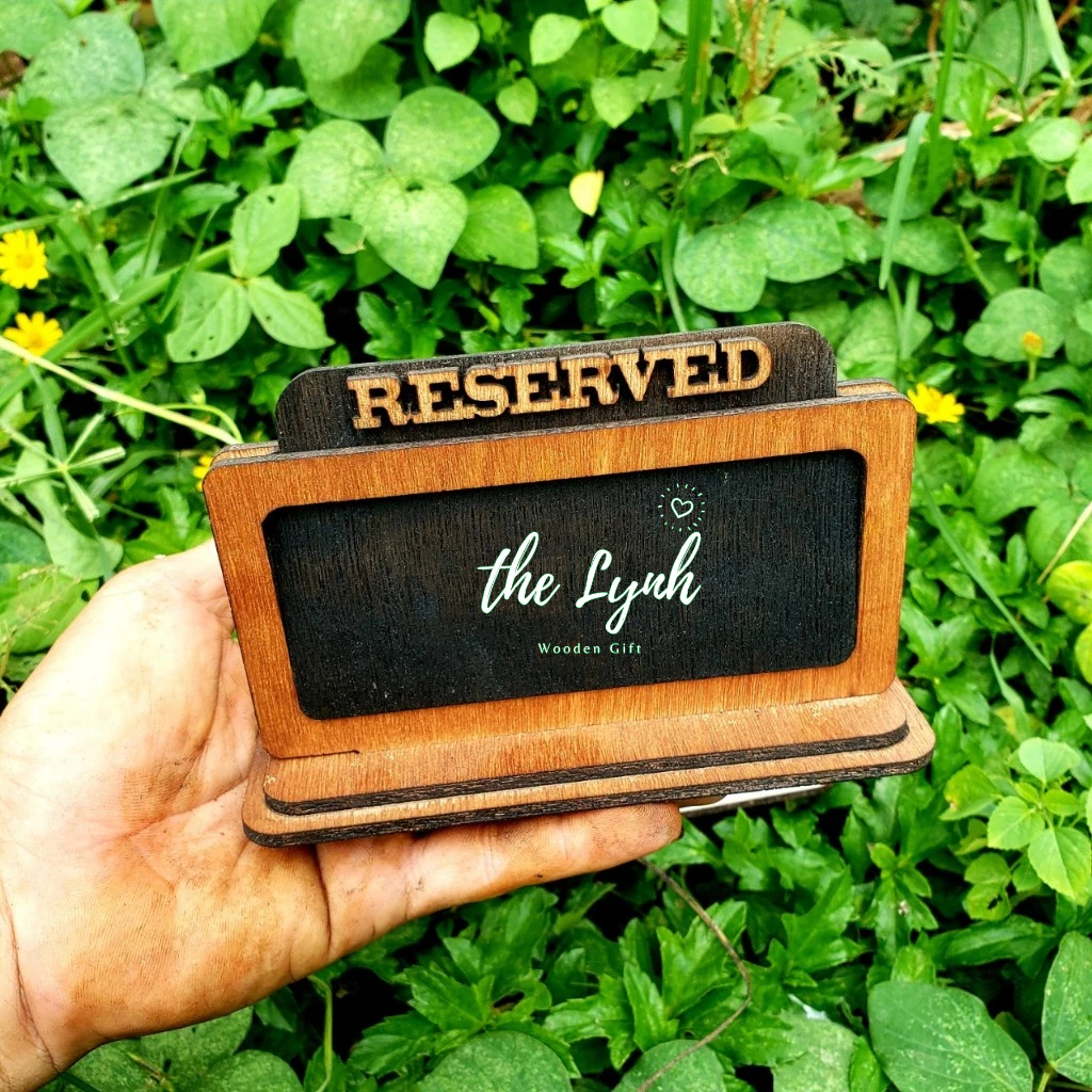 Bảng gỗ bàn đã đặt (reserved) Miễn phí khắc laser,in UV logo 2 mặt - LynhDecor