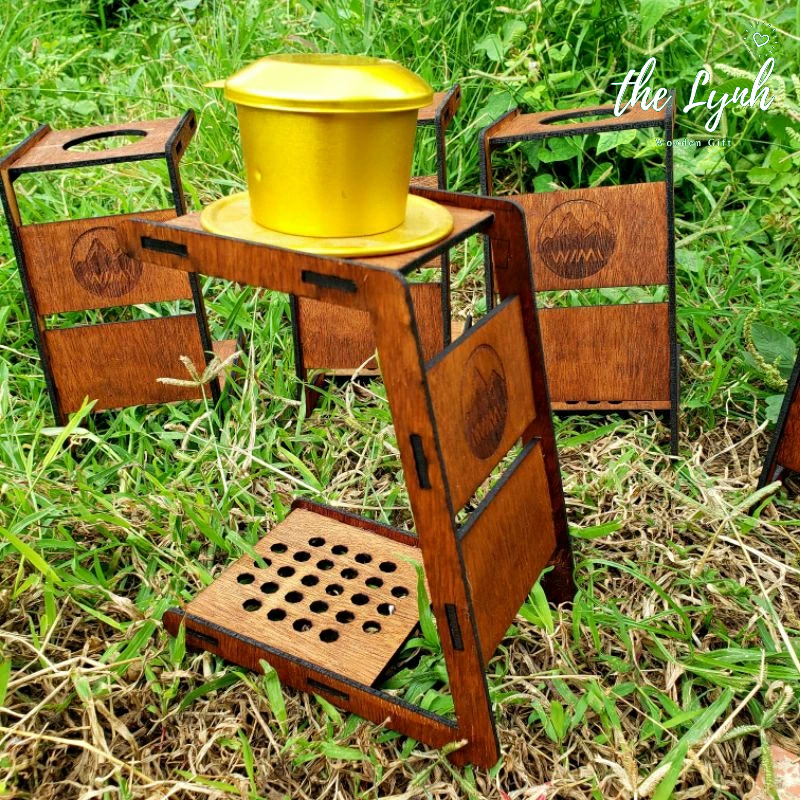 Giá Đỡ Phin Cà Phê, Giá Pha Cà Phê Bằng Gỗ Tự Nhiên,FREE KHẮC TÊN LOGO