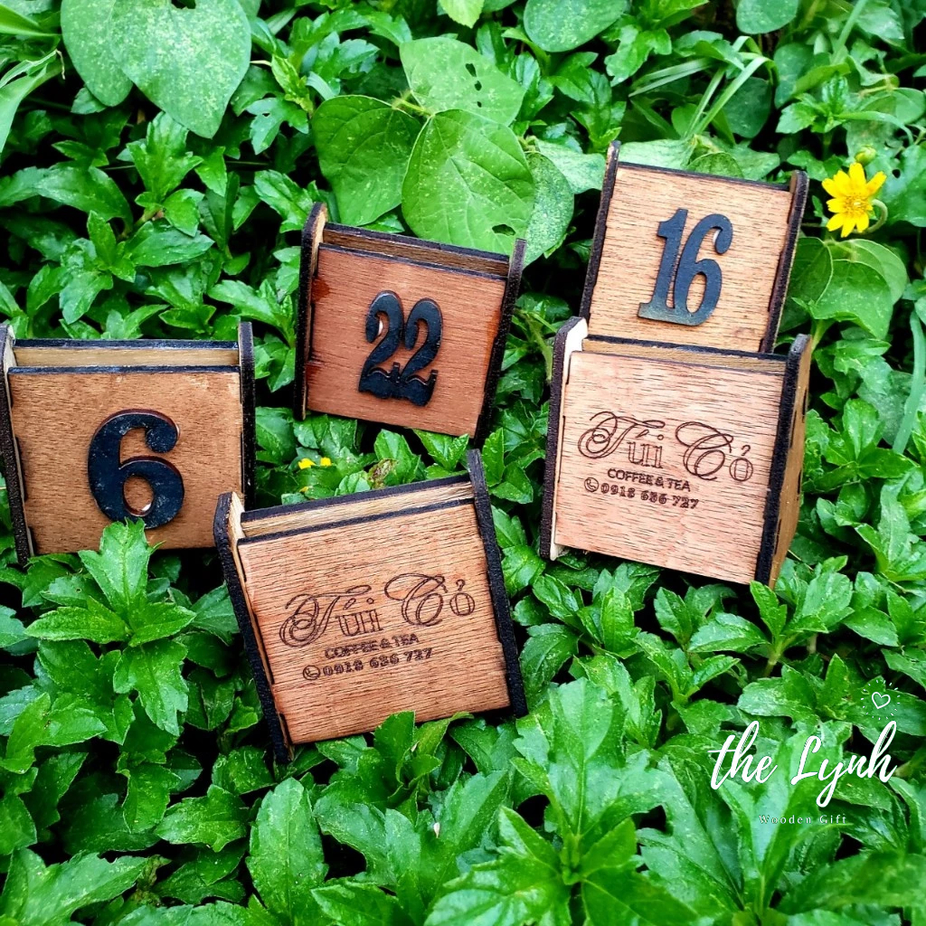 Thẻ bàn A gỗ quán cafe - FREE LOGO NỘI DUNG KHẮC TÊN QUÁN