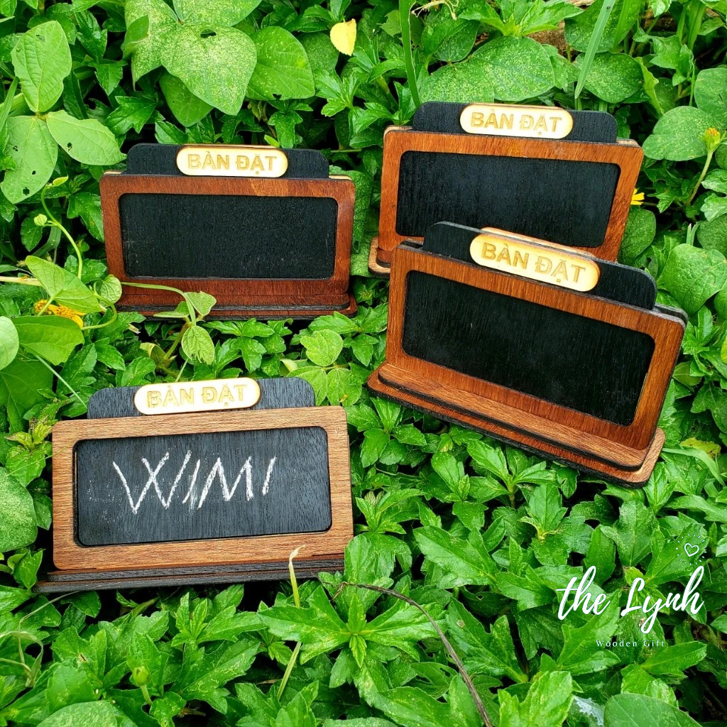 Bảng gỗ bàn đã đặt (reserved) Miễn phí khắc laser,in UV logo 2 mặt - LynhDecor