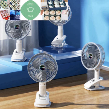 Quạt Tích Điện Để Bàn Mini Quạt Kẹp Bàn Cầm Tay Gấp Gọn