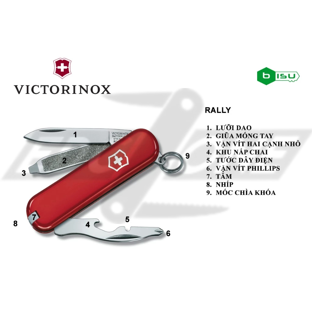 Dụng cụ đa năng Victorinox - 58mm - Rally Red (Đỏ truyền thống)