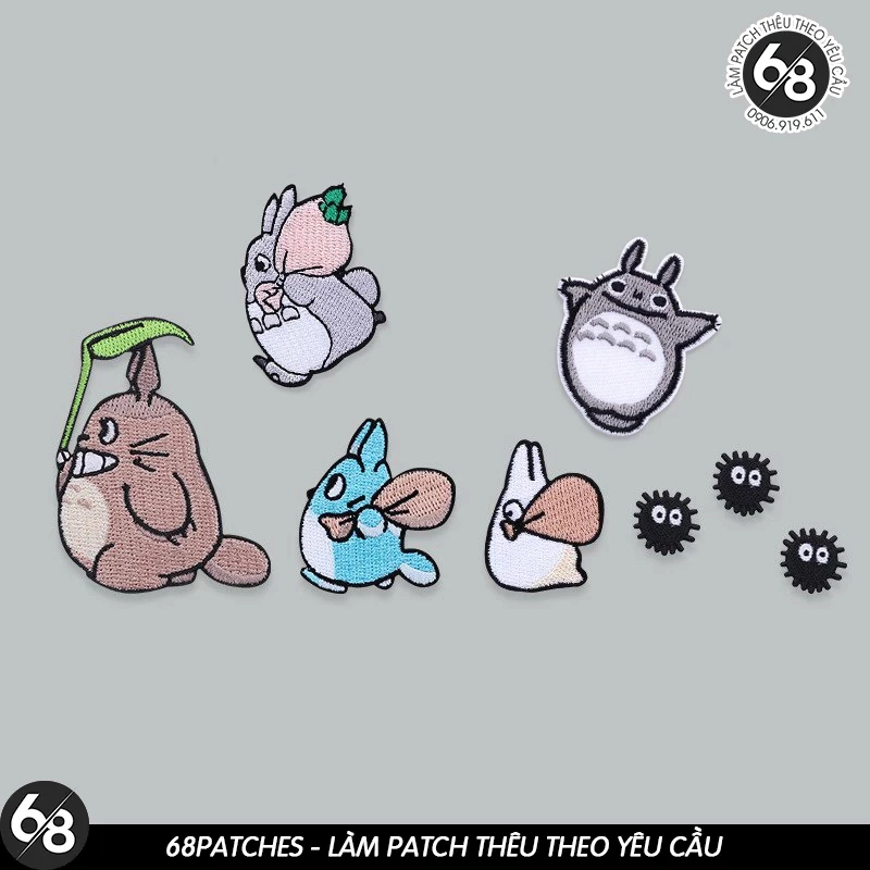 Miếng Sticker ủi nhiệt vải thêu logo hình Anime Totoro động vật dễ ...