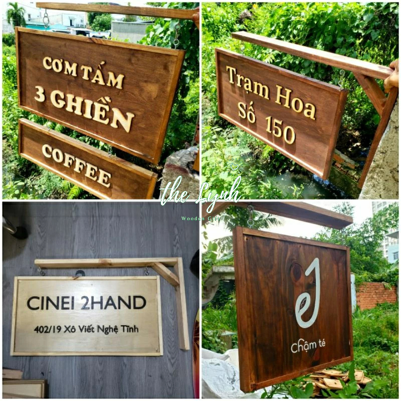Bảng hiệu gỗ treo tường Vintage/Combo bảng vẫy  - MIỄN PHÍ THIẾT KẾ IN MÀU THEO YÊU CẦU