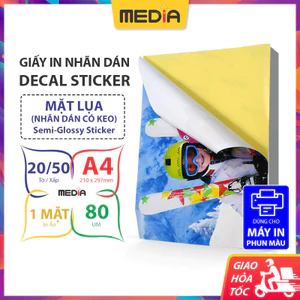 Giấy In Nhãn Dán Nhựa PP Media Mặt Lụa A4 (21x30cm) 80um 20/50 Tờ, Decal PP Nhựa Vinyl Sticker