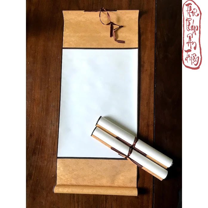 [ Nhiều kích thước - lòng xuyến trắng ] Biểu lụa - Liễn thư pháp bo lụa