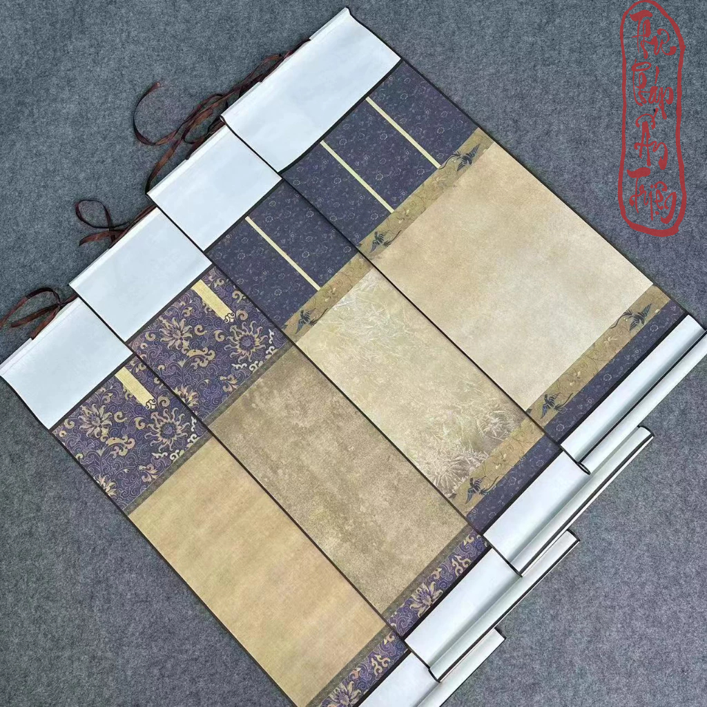 BIÊU BO LỤA NỀN TRANH HUYỀN ĐIỂU 34X178CM