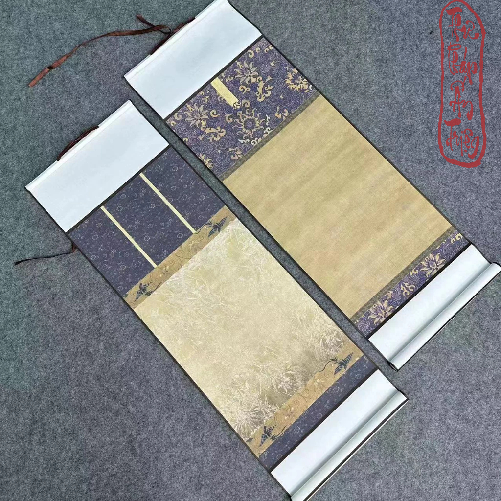 BIÊU BO LỤA NỀN TRANH HUYỀN ĐIỂU 34X178CM