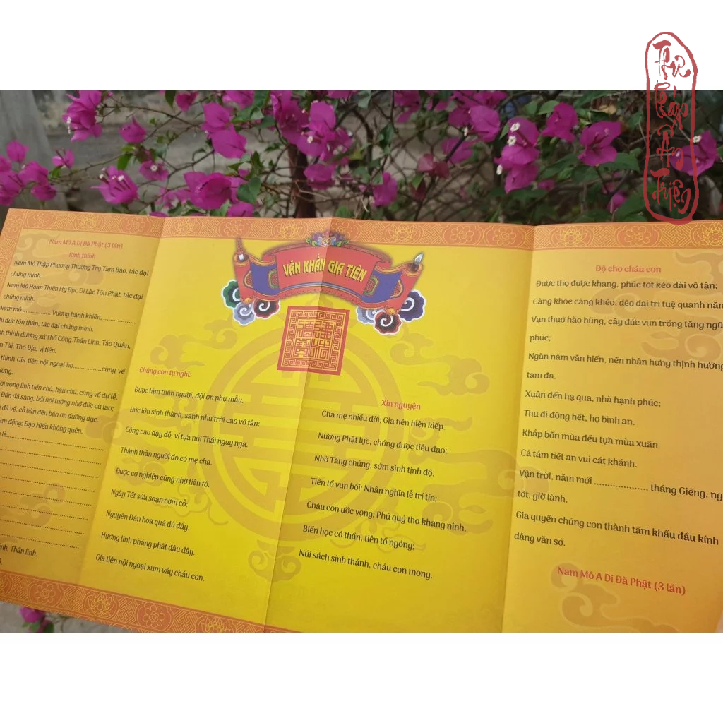 Bộ 14 Lá Sớ Văn Khấn Lễ Tết Cả Năm - Sớ Quốc Ngữ tặng kèm Thần Chú Dán Cửa Nhà Cầu May Mắn Sức Khỏe Bình An