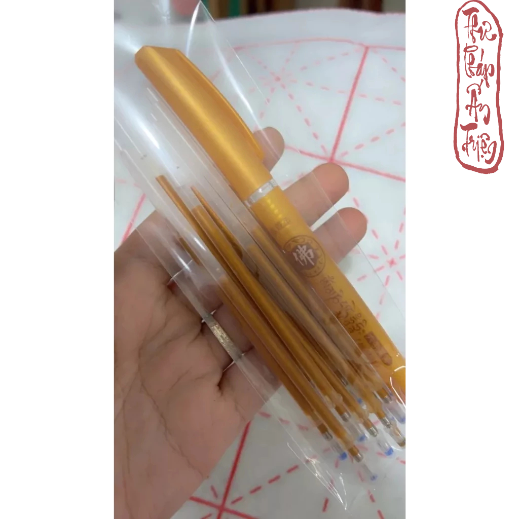 BÚT BI NƯỚC NHŨ VÀNG CHUYÊN DỤNG CHÉP KINH PHẬT, LUYỆN VIẾT CHỮ HÁN