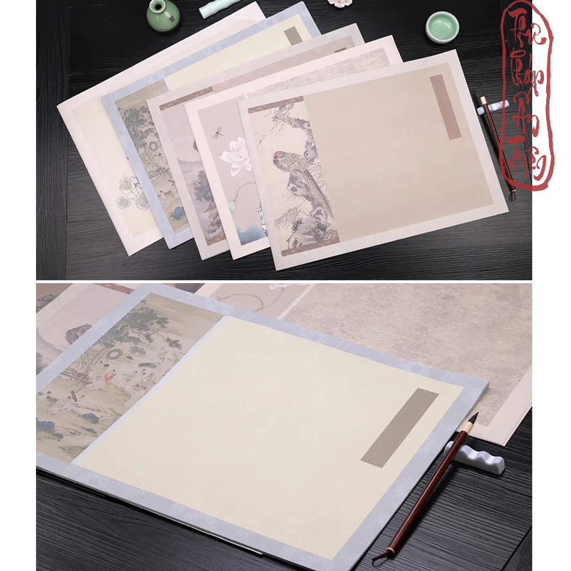 (Mix 5 Mẫu 10 Tờ) Giấy Xuyến Chỉ Phồn Hoa Cổ Họa 36x46cm Viết Chữ Thư Pháp Nghệ Thuật Cổ Trang