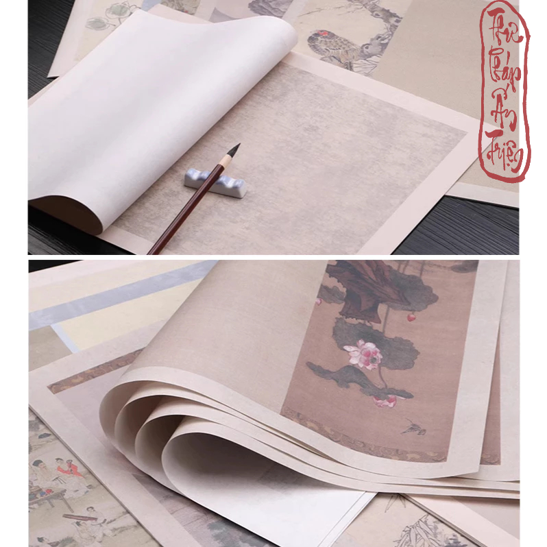 (Mix 5 Mẫu 10 Tờ) Giấy Xuyến Chỉ Phồn Hoa Cổ Họa 36x46cm Viết Chữ Thư Pháp Nghệ Thuật Cổ Trang