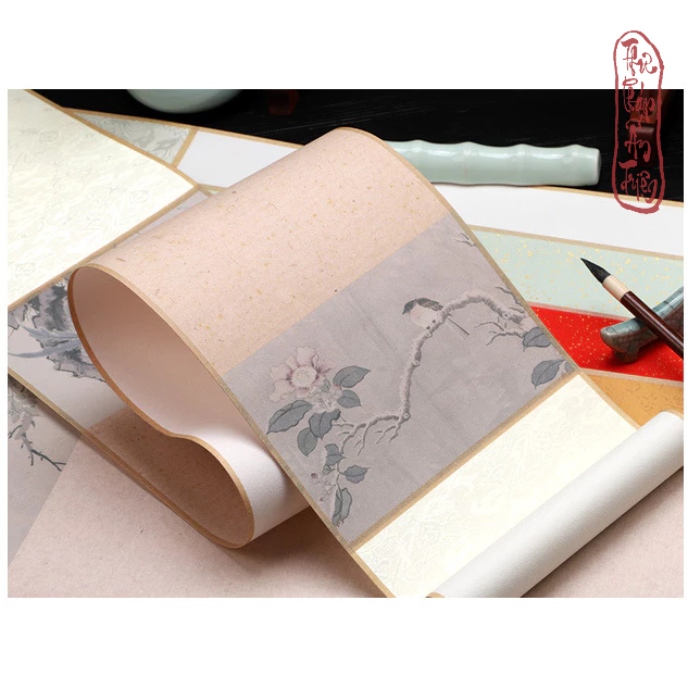 BIỂU BO LỤA THỦY MẶC TRÚC ĐIỂU NGHINH XUÂN SIZE MINI 17*110CM