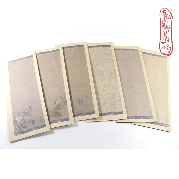 Tập 20 tờ Giấy Xuyến Chỉ Luyện Viết Chữ Thư Pháp In Nền Hoa Điểu Thủy Mặc Cổ Trang