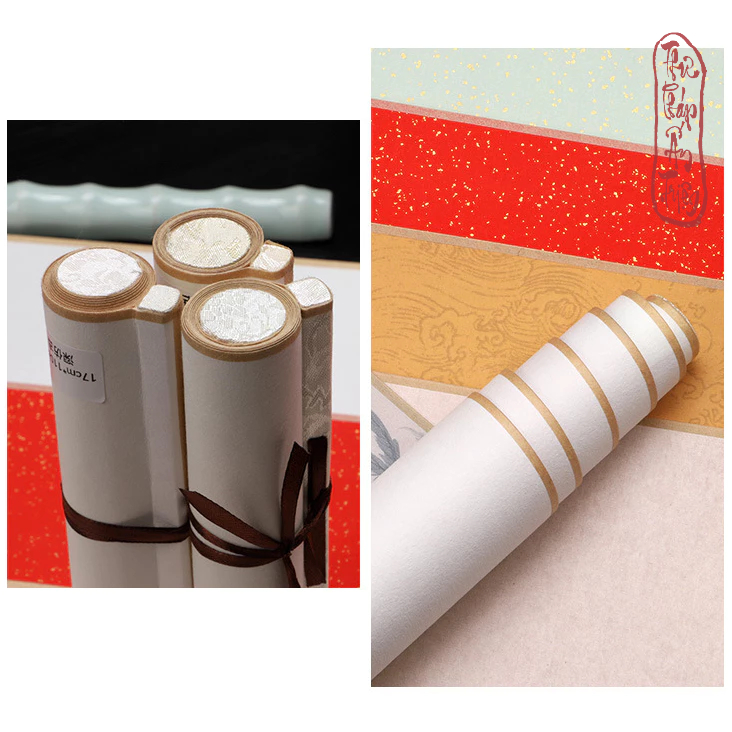 BIỂU BO LỤA THỦY MẶC TRÚC ĐIỂU NGHINH XUÂN SIZE MINI 17*110CM