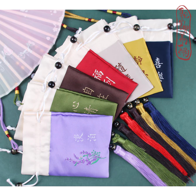 Túi gấm thêu hoa cao cấp - túi hầu bao - túi đựng trang sức cổ trang