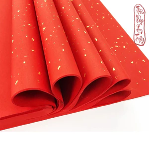 Xấp 10 tờ giấy xuyến chỉ màu đỏ rắc nhũ ( đỏ đậm )
