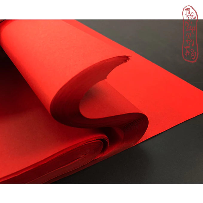 GIẤY XUYẾN CHỈ  Thư Pháp Xấp 10 tờ giấy xuyến chỉ màu đỏ rắc nhũ ( đỏ đậm ) có miễn phí vận chuyển có mã giảm giá