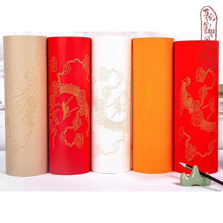 GIẤY VIẾT THƯ PHÁP Cuộn 20m Giấy Xuyến Chỉ Hoa Văn Rồng Cưỡi Mây có miễn phí vận chuyển có mã giảm giá
