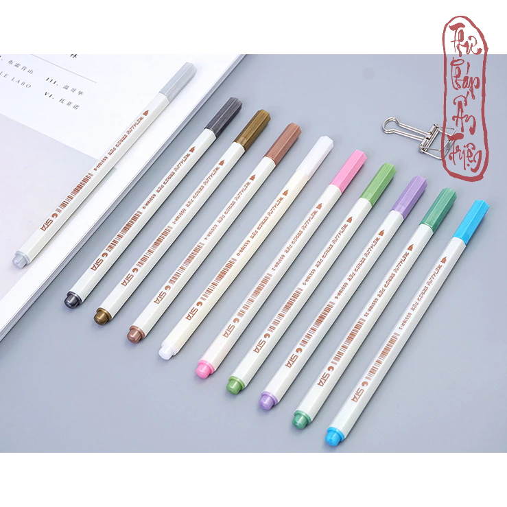Bút brush viết calligraphy - viết sổ Bullet Journal STA nhiều màu sắc