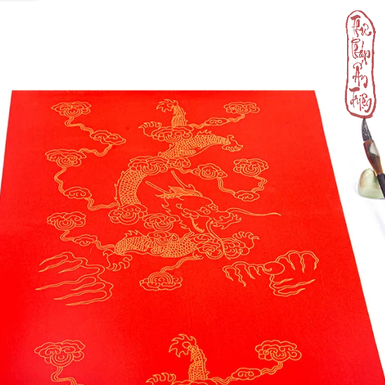 GIẤY VIẾT THƯ PHÁP Cuộn 20m Giấy Xuyến Chỉ Hoa Văn Rồng Cưỡi Mây có miễn phí vận chuyển có mã giảm giá