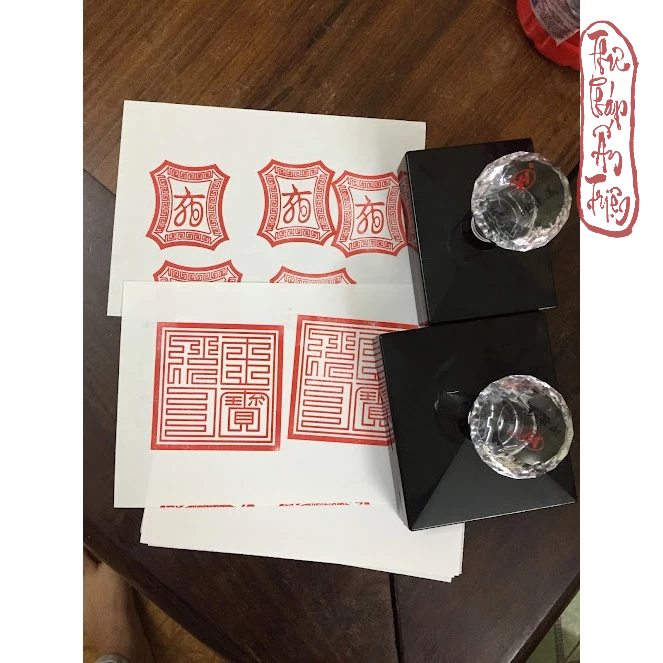 ẤN TRIỆN  DẤU FLASH TAM BẢO - NGỌC HOÀNG - LIÊN HOA ( DẤU LIỀN MỰC THẨM THẤU ) có miễn phí vận chuyển