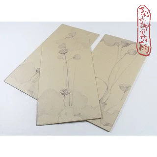 Tập 20 tờ Giấy Xuyến Chỉ In Nền Tranh Sen Trúc Thủy Mặc Viết Chữ Thư Pháp Việt / Trung
