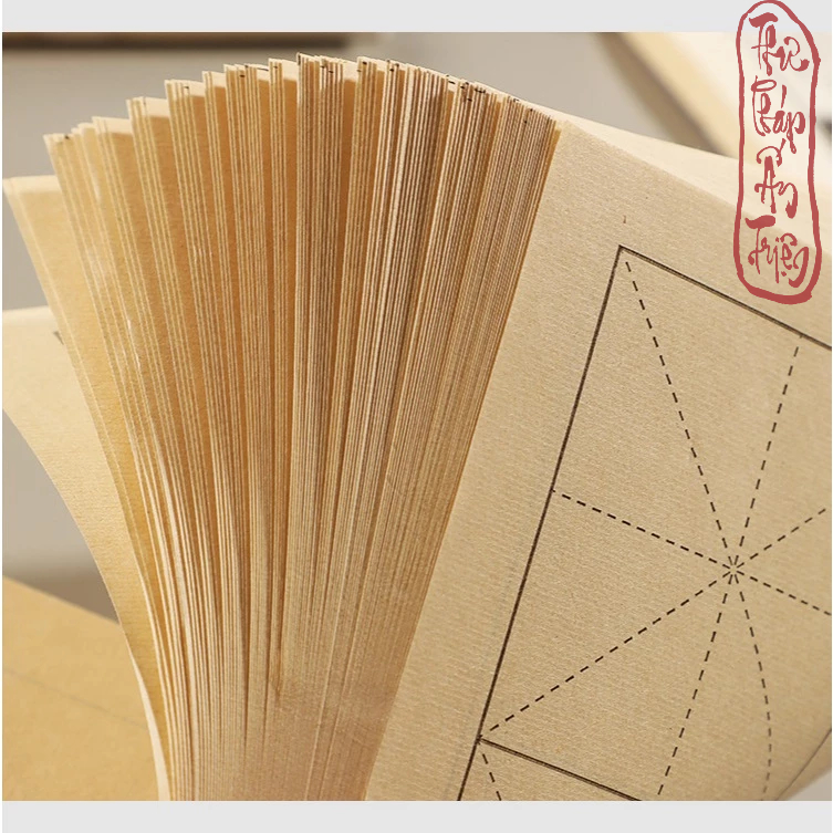 100 Tờ Giấy Xuyến Chỉ Kẻ Ô Mễ Lâm Thiếp Luyện Thư Pháp Chữ Hán Việt 11*35cm