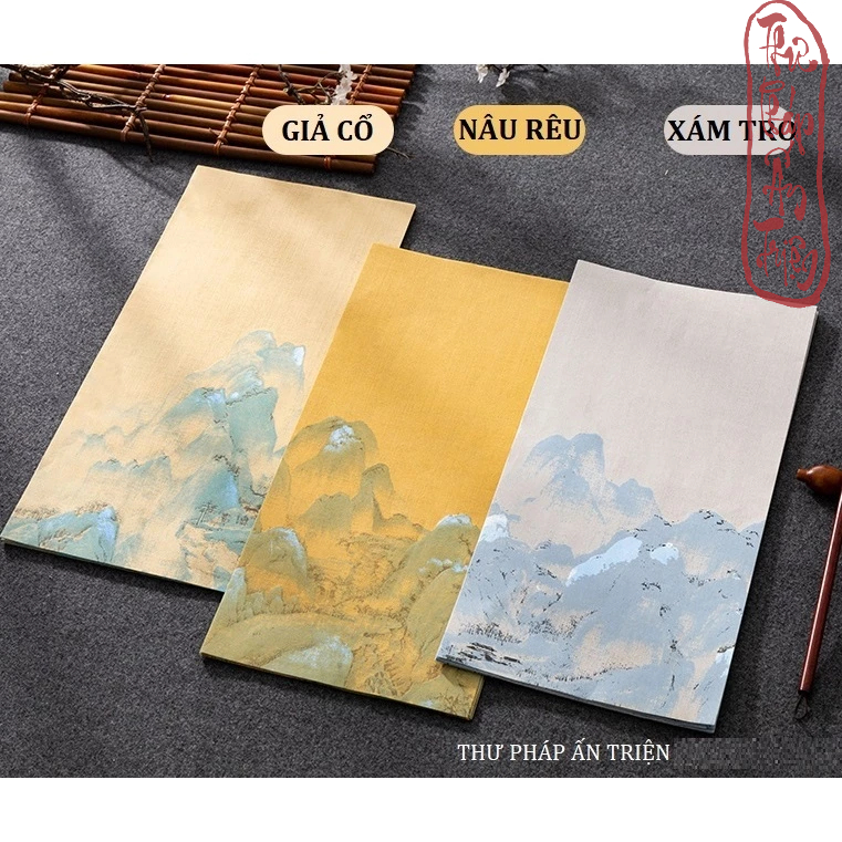 [ Mix 8 mẫu - 24 tờ ] Giấy Xuyến Chỉ Luyện Viết Thư Pháp Hán Việt Lâm Thiếp Cổ Trang Thiên Lý Giang Sơn