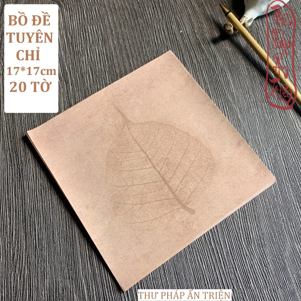 GIẤY XUYẾN Tập 20 Tờ Giấy Xuyến Chỉ In Lá Bồ Đề Lá Phong Viết Chữ Thư Pháp Hán Việt có miễn phí vận chuyển