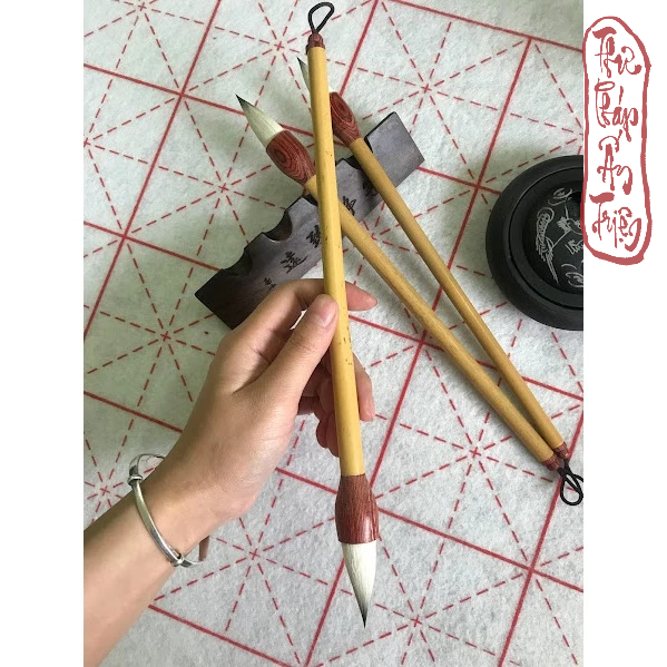 Bút Lông Thư Pháp Cổ Pháp Toán Đầu Vương Kiêm Hào Lông Thỏ Và Lông Dê Bút Thư Pháp Cao Cao Cấp