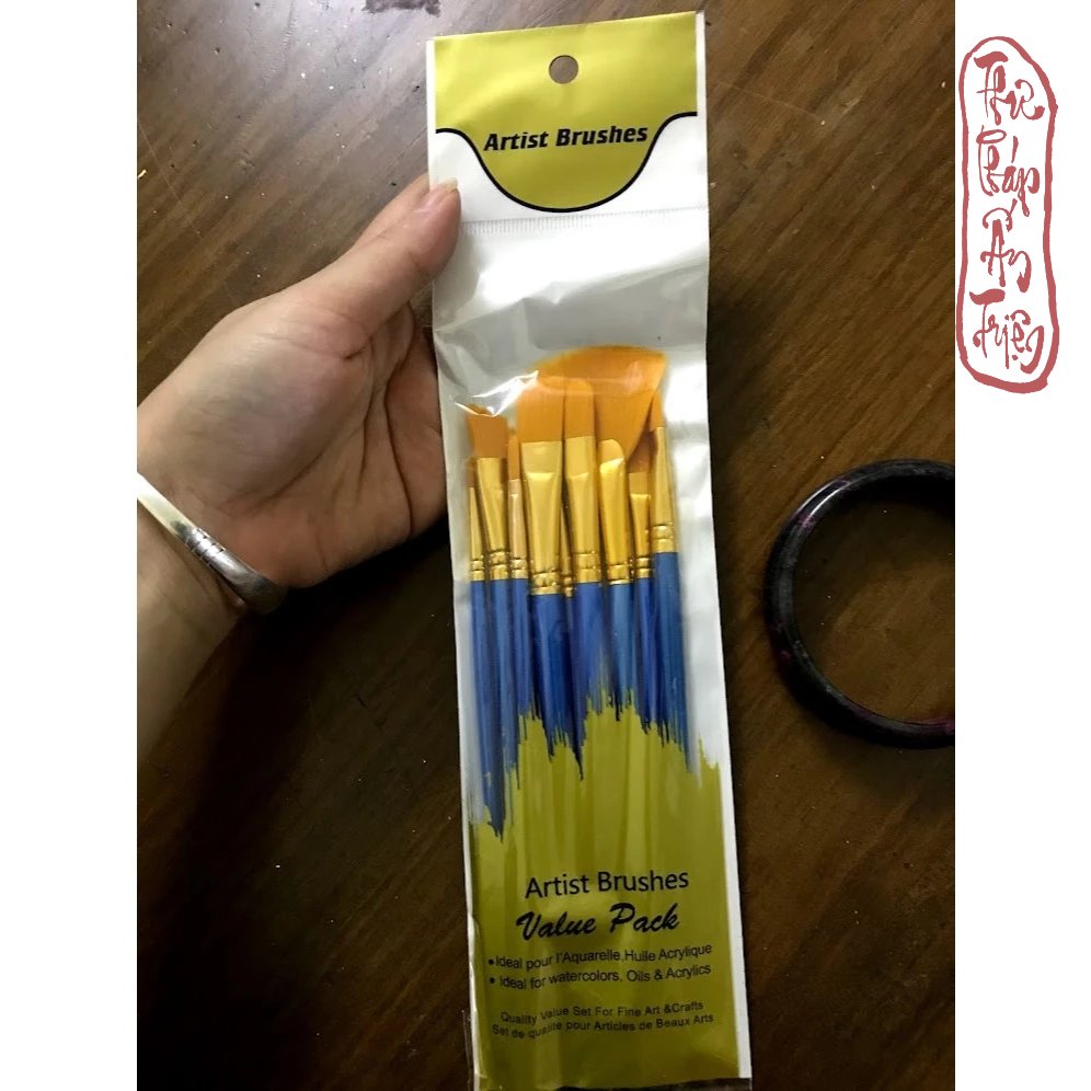 Bộ 10 cọ vẽ màu nước, sơn dầu chuyên nghiệp sợi Artist Brush