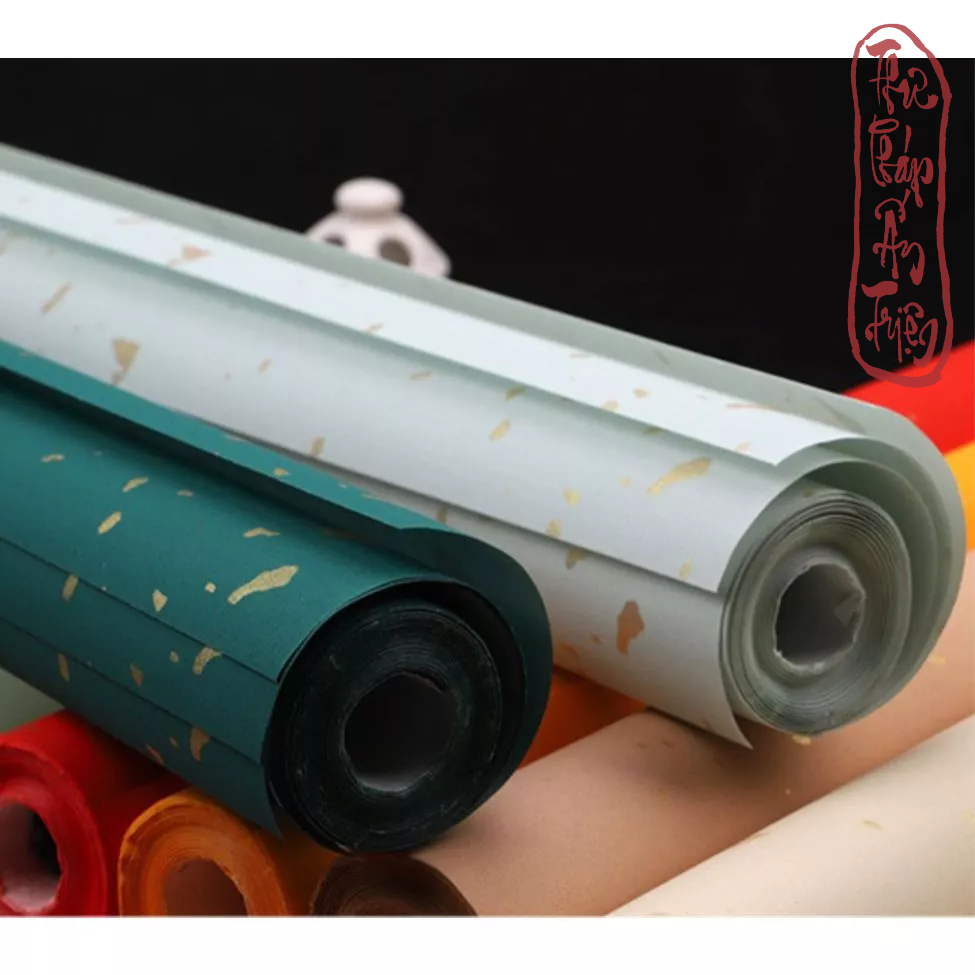 [41 MẪU] 5TỜ GIẤY XUYẾN CHỈ HOA VĂN 5 MÀU 34*138CM GIẤY SINH TUYÊN(ST) - BÁN SINH BÁN THỤC(BST)