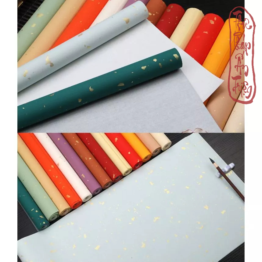 [41 MẪU] 5TỜ GIẤY XUYẾN CHỈ HOA VĂN 5 MÀU 34*138CM GIẤY SINH TUYÊN(ST) - BÁN SINH BÁN THỤC(BST)