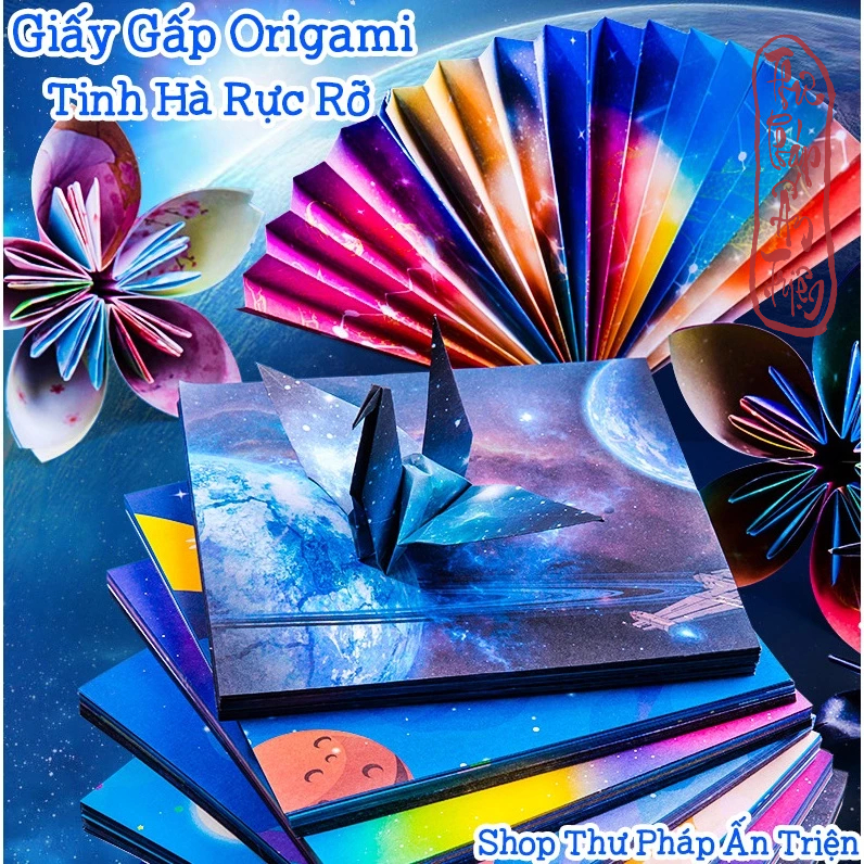 50 Tờ Giấy Gấp Origami Vuông Nhiều Mẫu DIY - Giấy Gấp Ngôi Sao Hạc Thủ Công 12 Cung Hoàng Đạo
