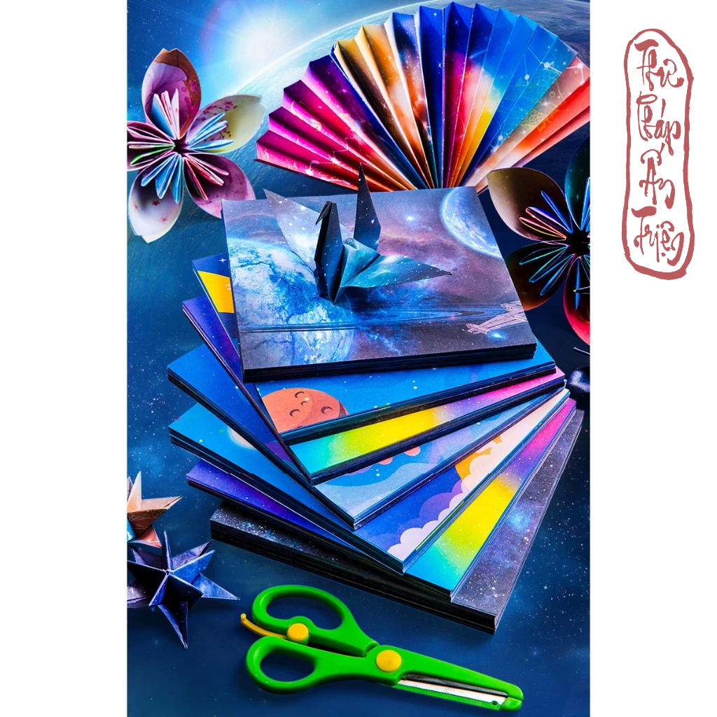 50 Tờ Giấy Gấp Origami Vuông Nhiều Mẫu DIY - Giấy Gấp Ngôi Sao Hạc Thủ Công 12 Cung Hoàng Đạo