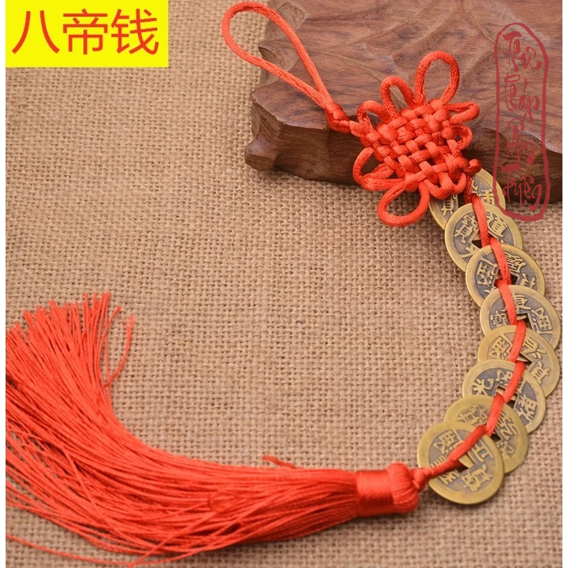Dụng Cụ PHONG THỦY Dây xu ngũ đế, dây tua rua treo phong thủy - Đồng tâm kết xu may mắn tua rua phong cách cổ trang ....