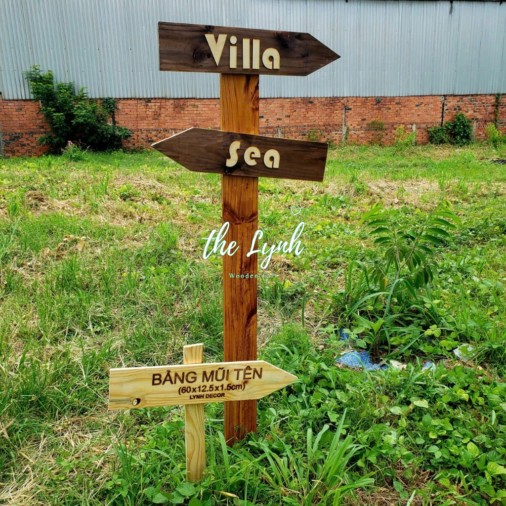Bảng mũi tên gỗ chỉ đường,biển trang trí quán(Free Thiết kế) - LYNHDECOR