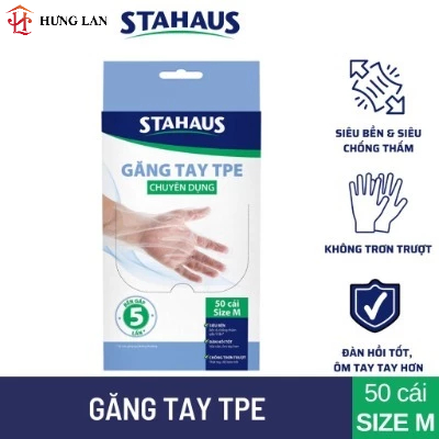 Găng tay TPE Stahaus hộp 50 chiếc size M, L
